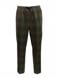 Mens trousers online: Cellar Door Alfredo green checked wool trousers