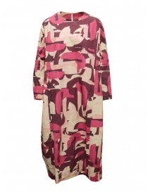 Casey Casey PYJ Rouch pink printed oversized dress 20FR423 PINK