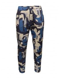 Mens trousers online: Casey Casey Rocky blue printed pants