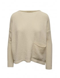 Women s knitwear online: Ma'ry'ya pullover in milky white linen