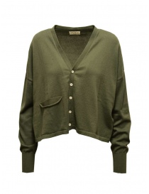 Ma'ry'ya cardigan in cotone verde militare YIK022 A7 MILITARY order online
