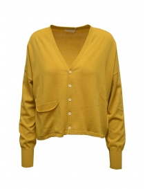 Womens cardigans online: Ma'ry'ya ocher yellow cotton cardigan