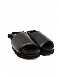 Womens shoes online: Guidi BRK04 black wide band flat sandals