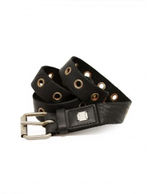 Guidi BLT18 perforated belt in black leather BLT18 BISON FULL GRAIN BLKT