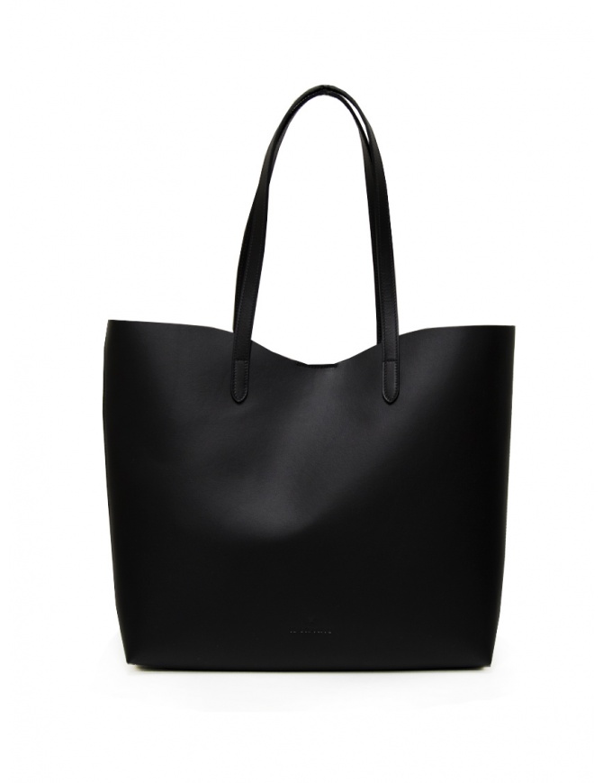 Il Bisonte tote bag in matt and smooth black leather