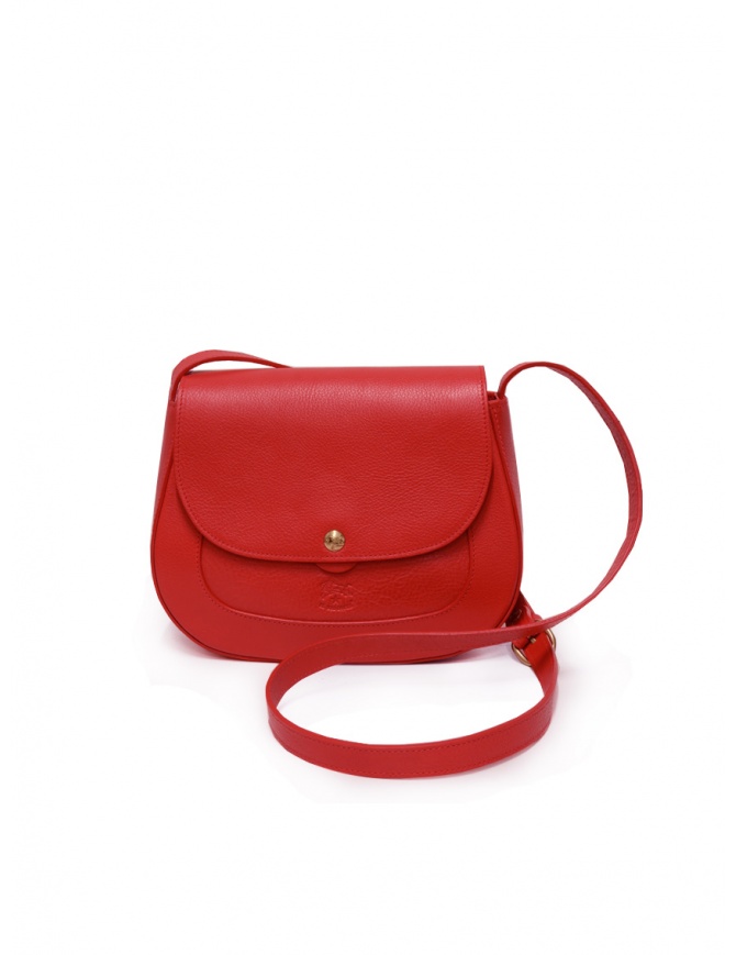 Il Bisonte shoulder bag with flap in red leather