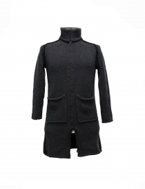 Mens coats online: Label Under Construction Handstitched Knit grey jacket