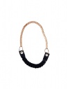 Ligia Dias necklace with pink brass chain and black washers buy online A5 BLACK WASHERS CREAM PEARLS